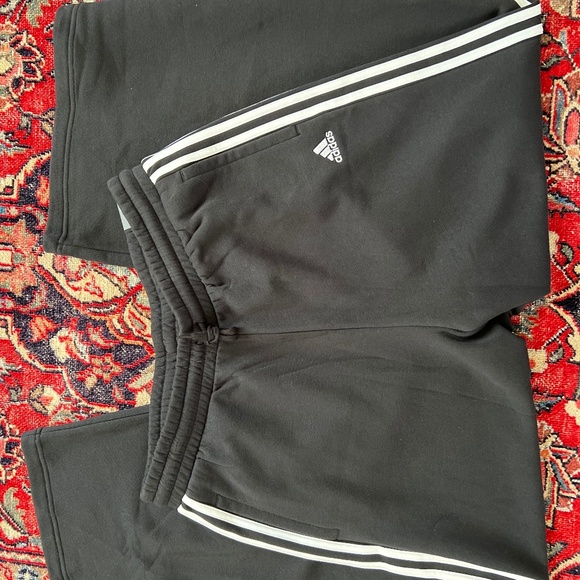 Adidas black/white wide leg sweatpants - Picture 1 of 5